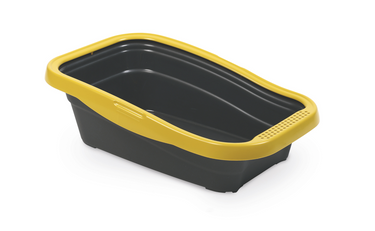 Nella Cat Litter Tray with Frame - 58 x 37.5 x 18 cm/Yellow